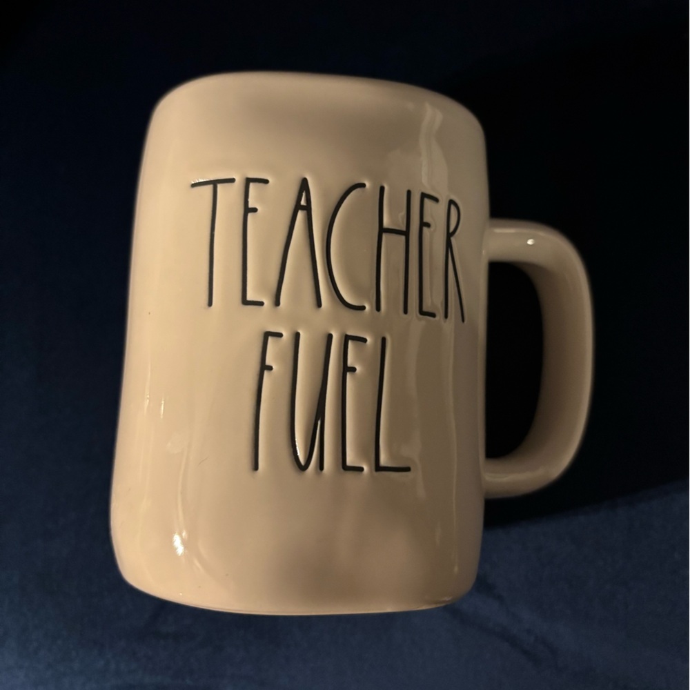 Rae Dunn Tan 'Teacher Fuel' Mug